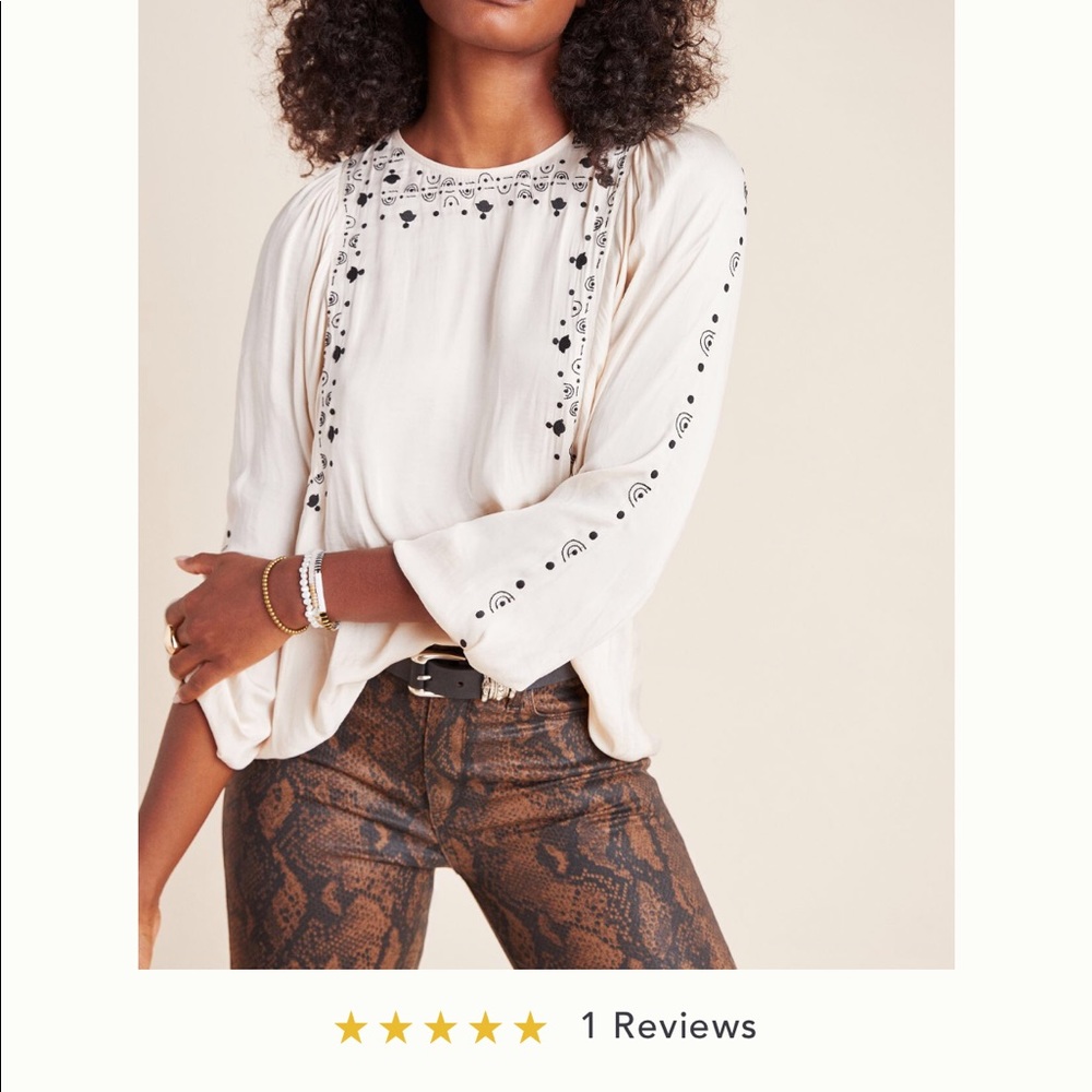 ANTROPOLOGY DOLAN COLLECTION GIGI EMBROIDERED TOP